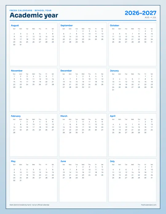 2026–2027 Academic Calendar