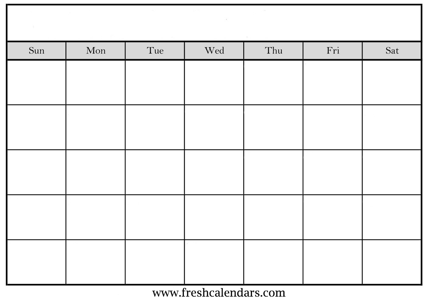 Blank Calendar Template Gray With Week
