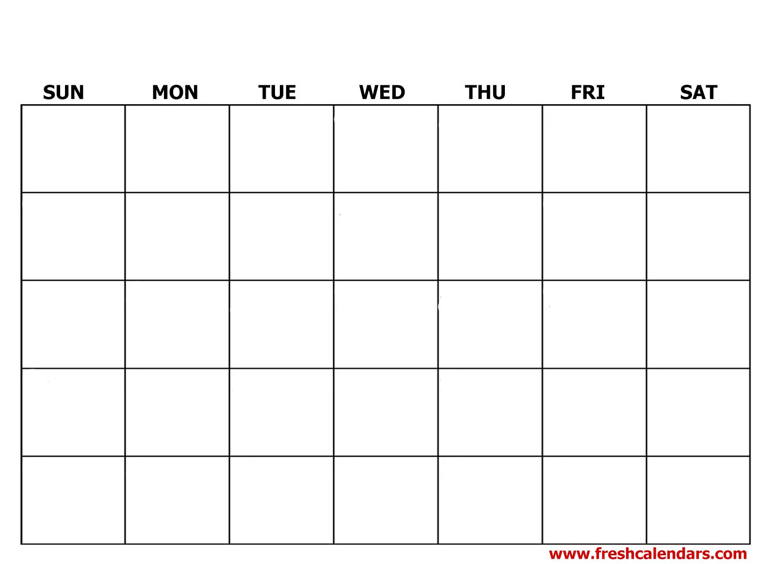 Calendar for Blank 2019