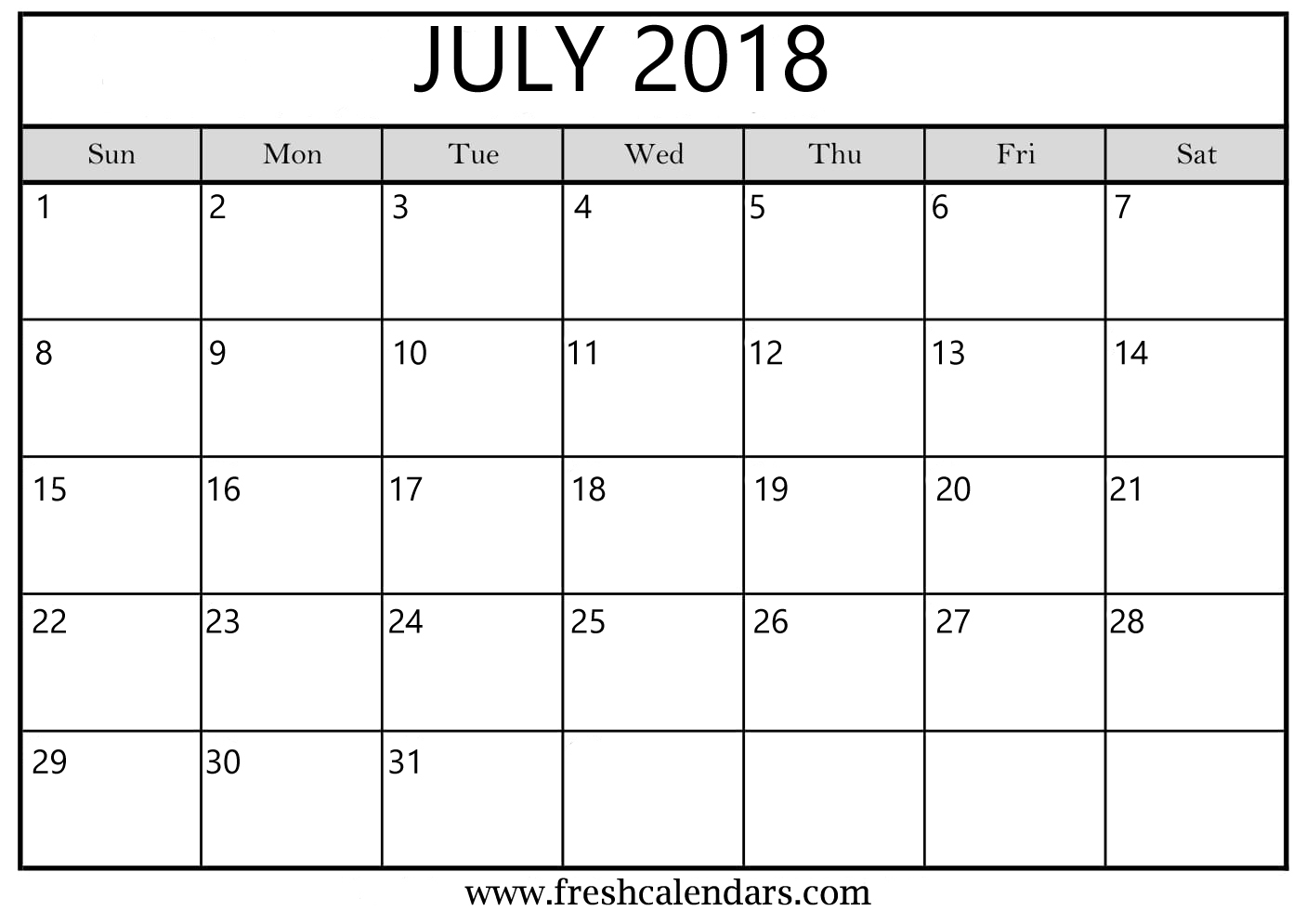 July Calendar