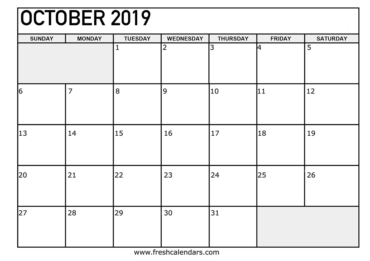 October Calendar