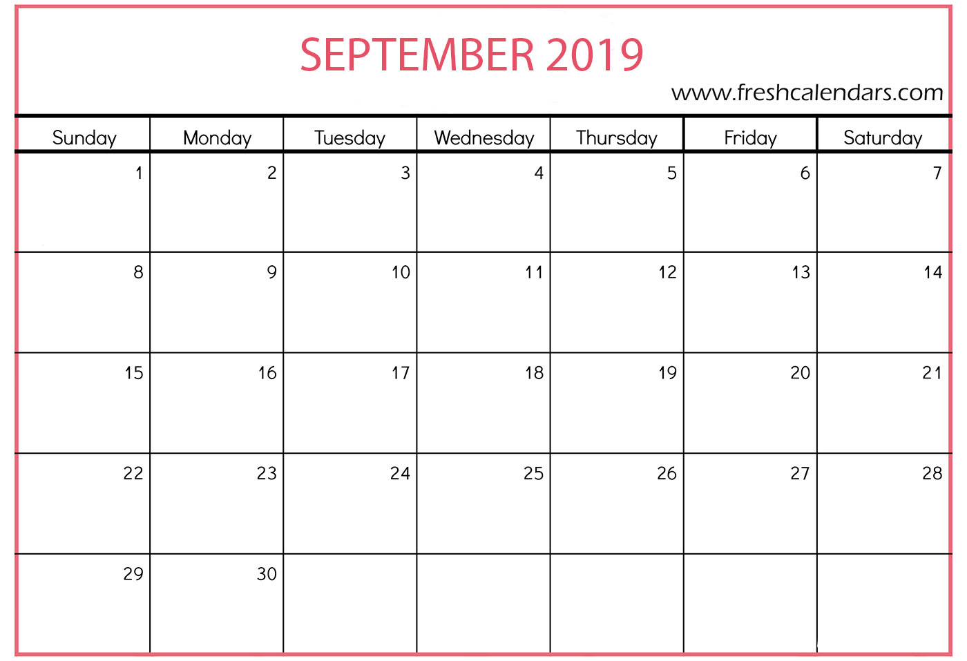 September Calendar