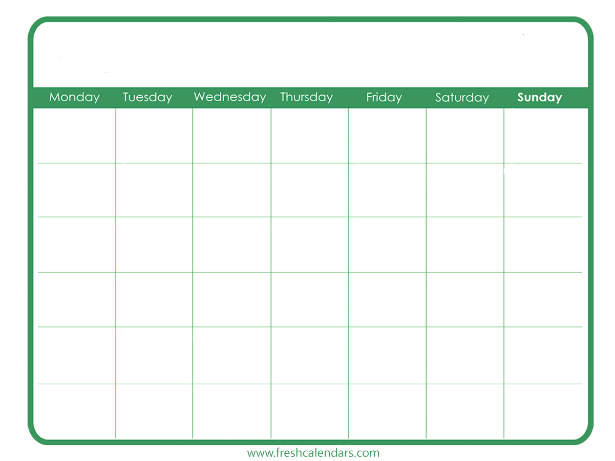 Free Blank Printable Calendar Template Printable Templates