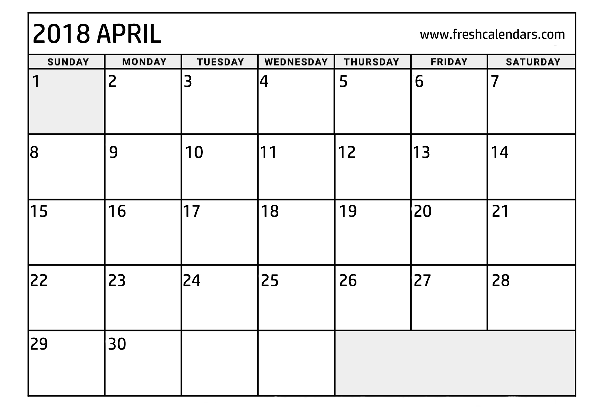 april 2018 calendar printable blank april calendar