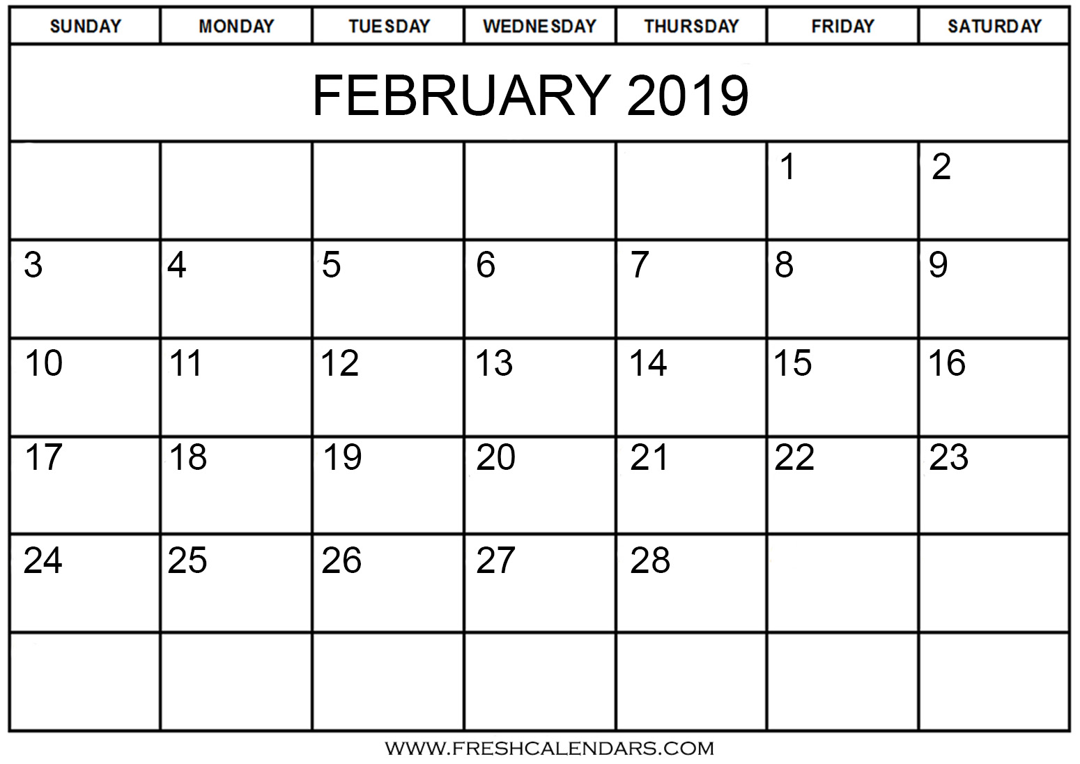 february 2019 calendar free illustrator download