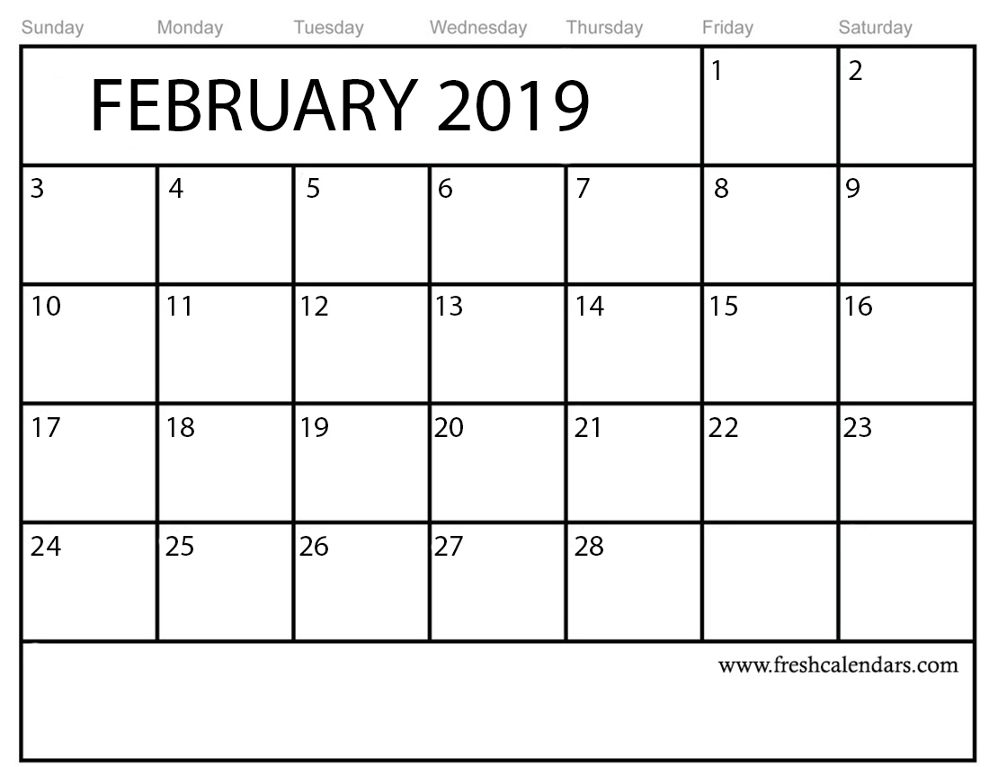 February 2019 Printable Calendars - Riset