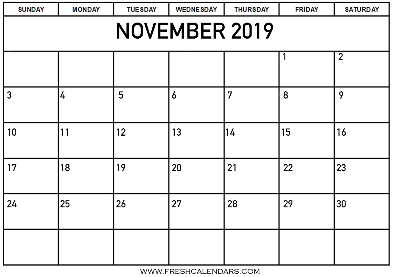 Monthly Blank Calendar August 2019 November Calendar - vrogue.co