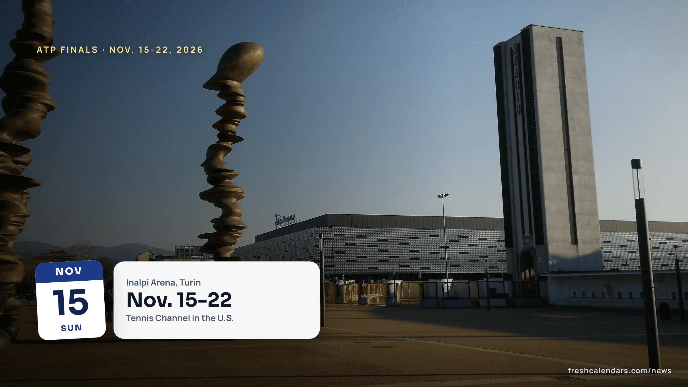 Piazzale Grande Torino in Turin, Italy, host city of the ATP Finals 2026
