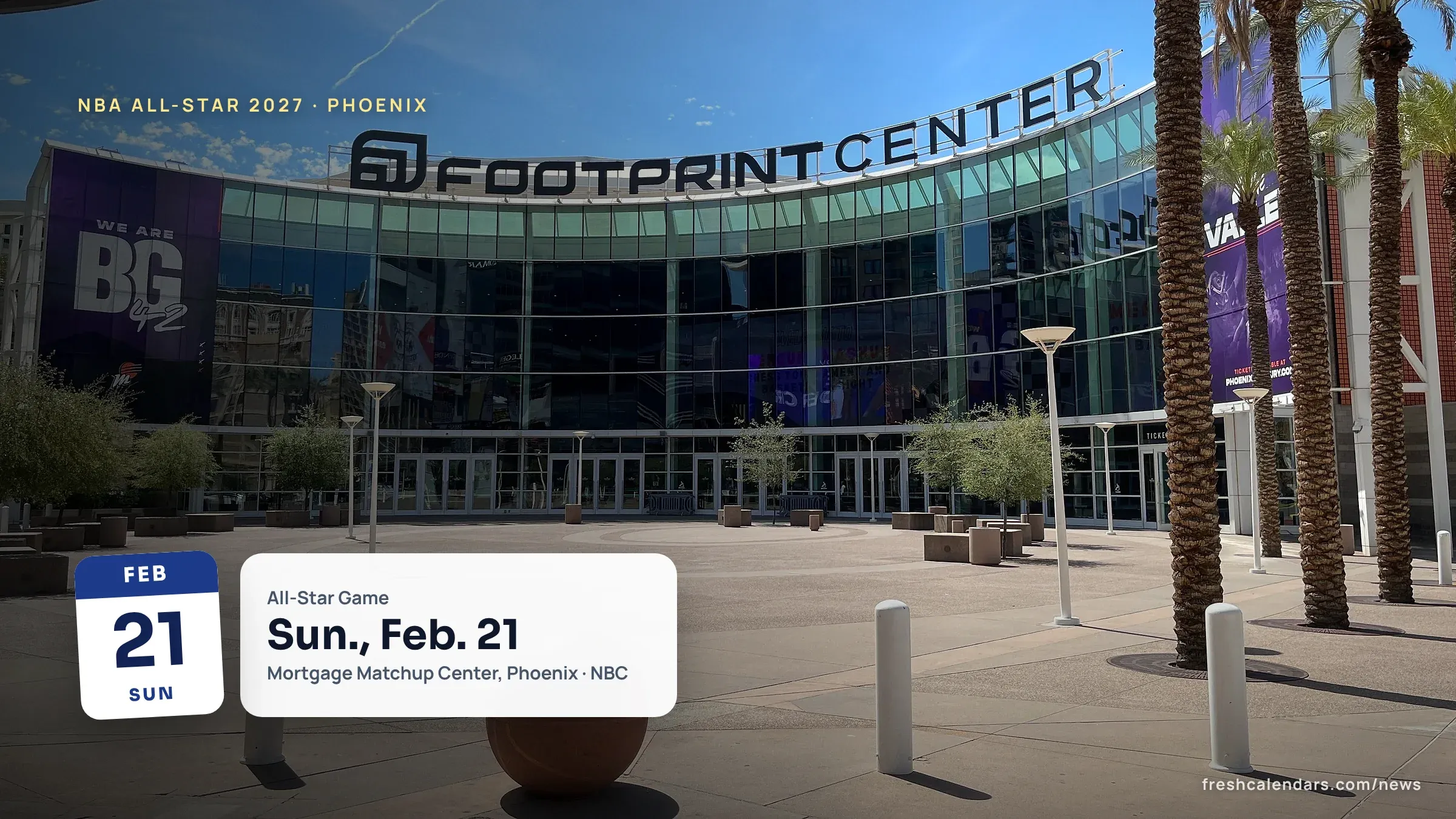 Exterior of the Phoenix arena, now the Mortgage Matchup Center, site of NBA All-Star 2027