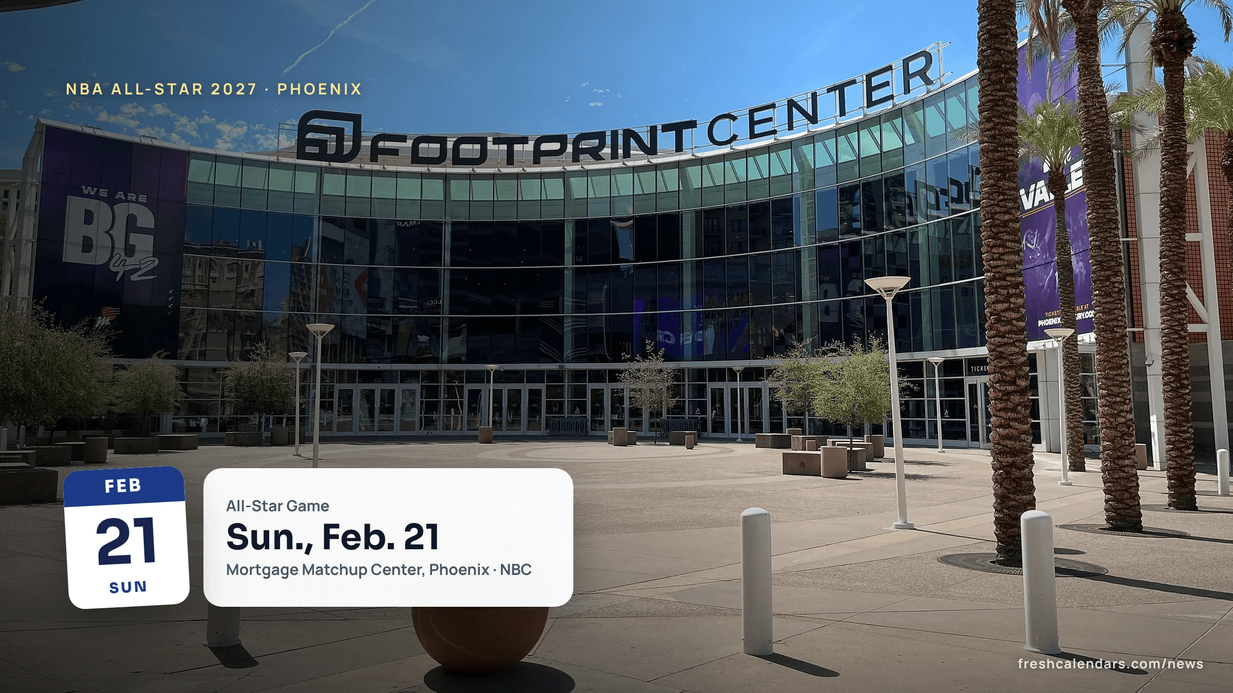 Exterior of the Phoenix arena, now the Mortgage Matchup Center, site of NBA All-Star 2027
