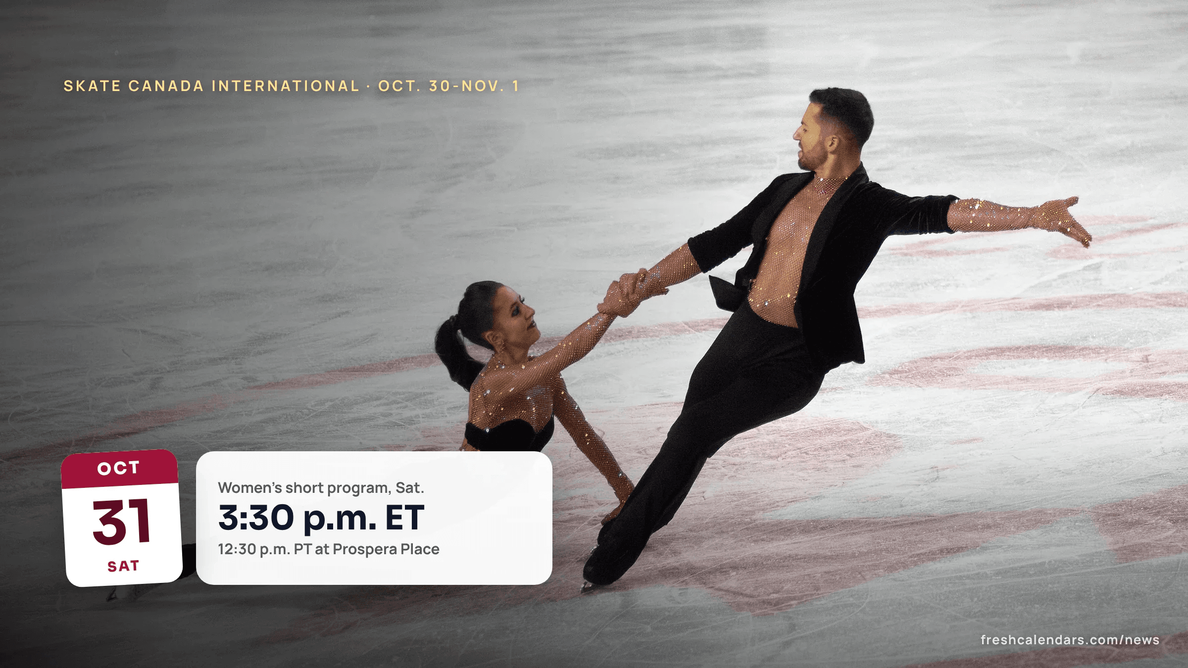 Ice dancers on the ice at Skate Canada in 2023, file photo for the Skate Canada International 2026 schedule in Kelowna