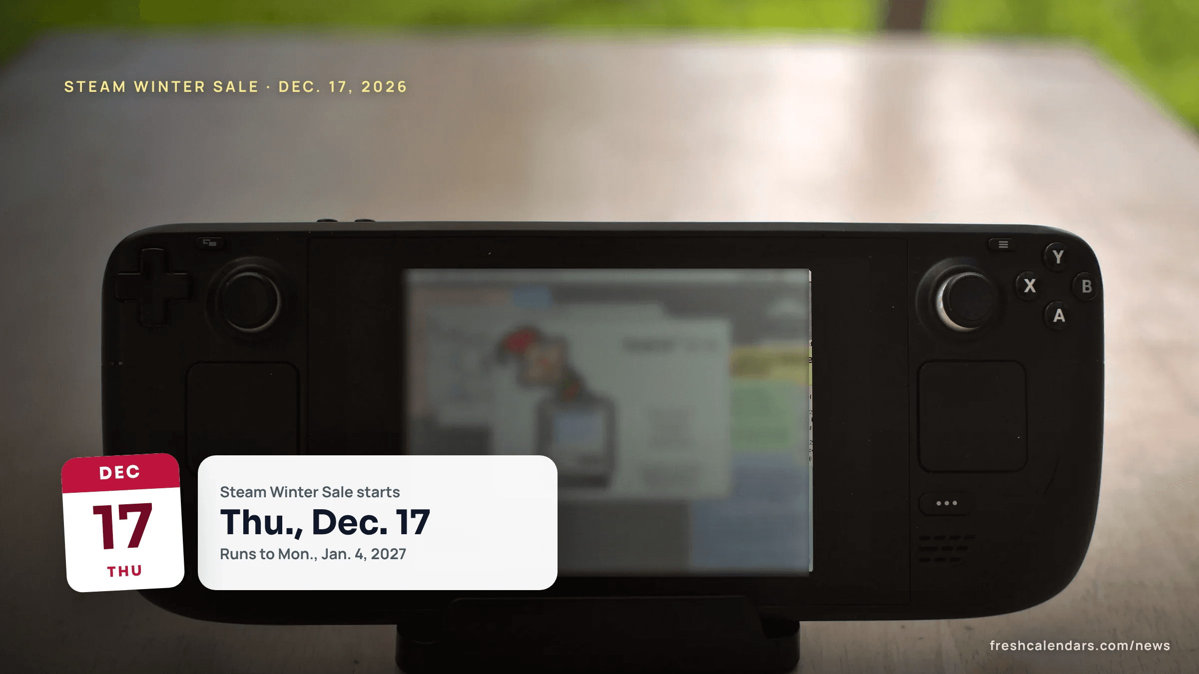 Steam Winter Sale 2026 dates: a Steam Deck handheld PC from Valve, file photo