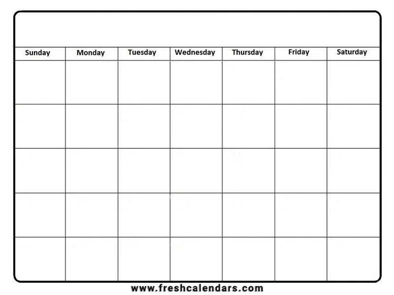 Blank Monthly Calendar 2026 Templates