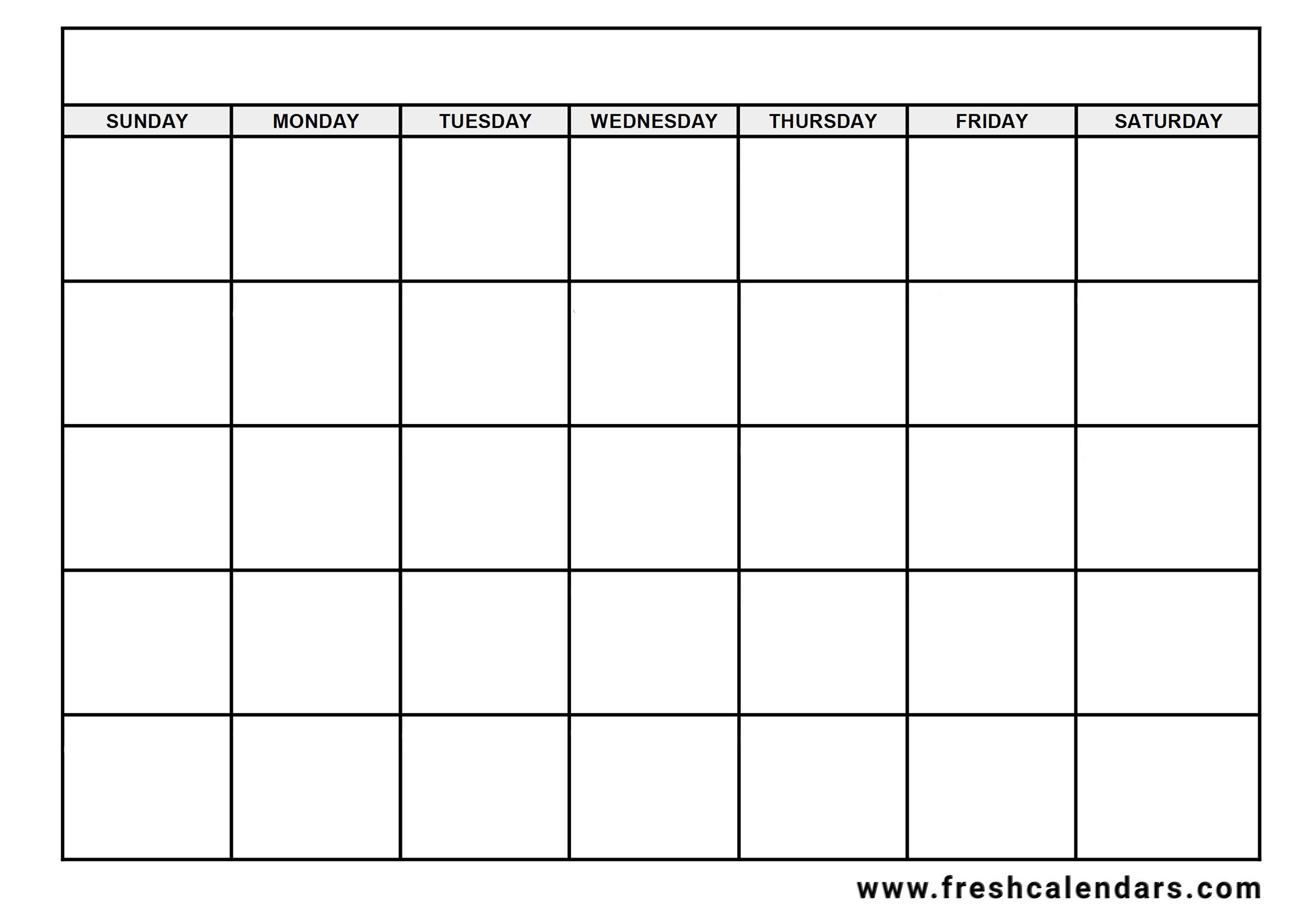 Calendar Blank 2026 Free Word With Week Name