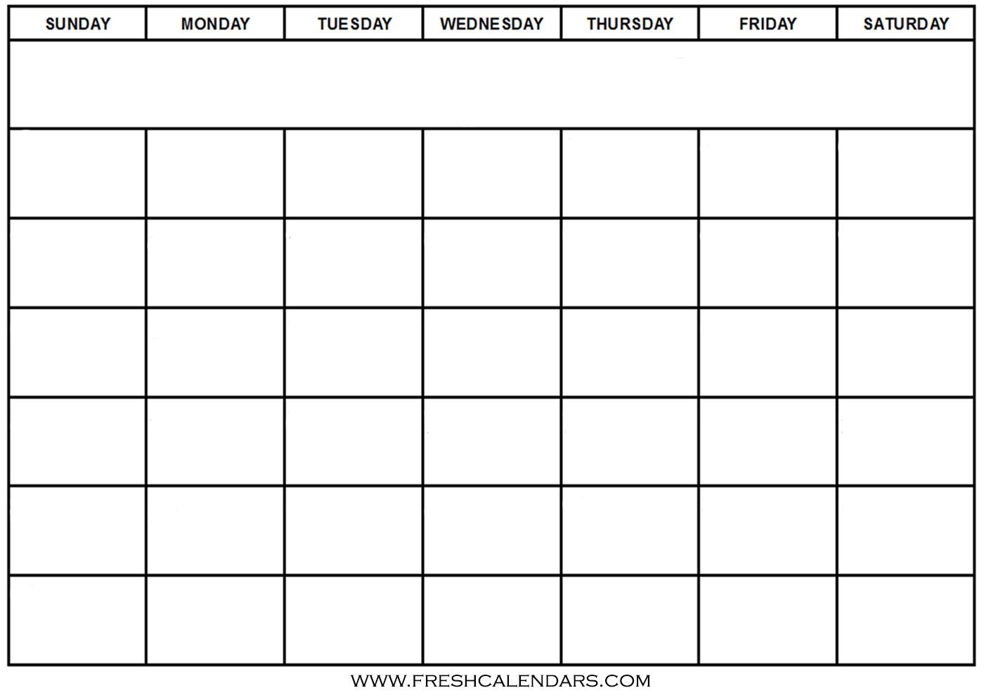 Free Printable Blank Calendar Template