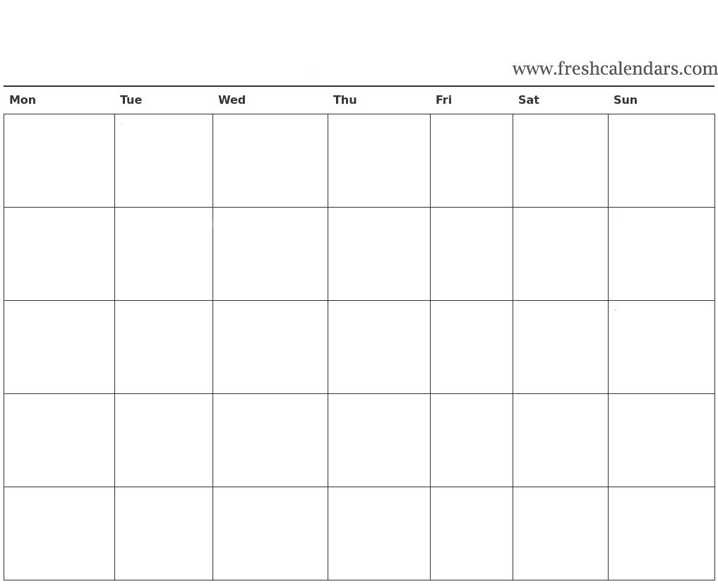 free printable blank calendar 2020