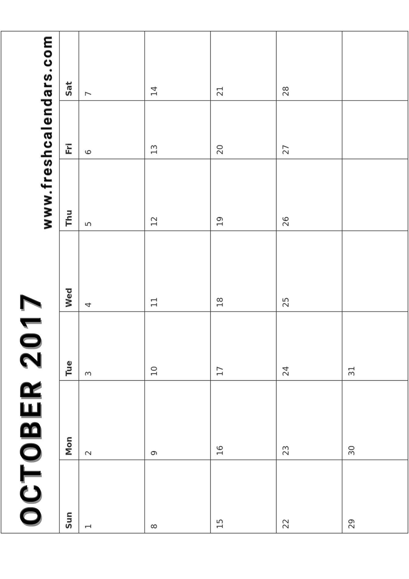 Vertical Printable 2017 Calendar for free Pdf Word