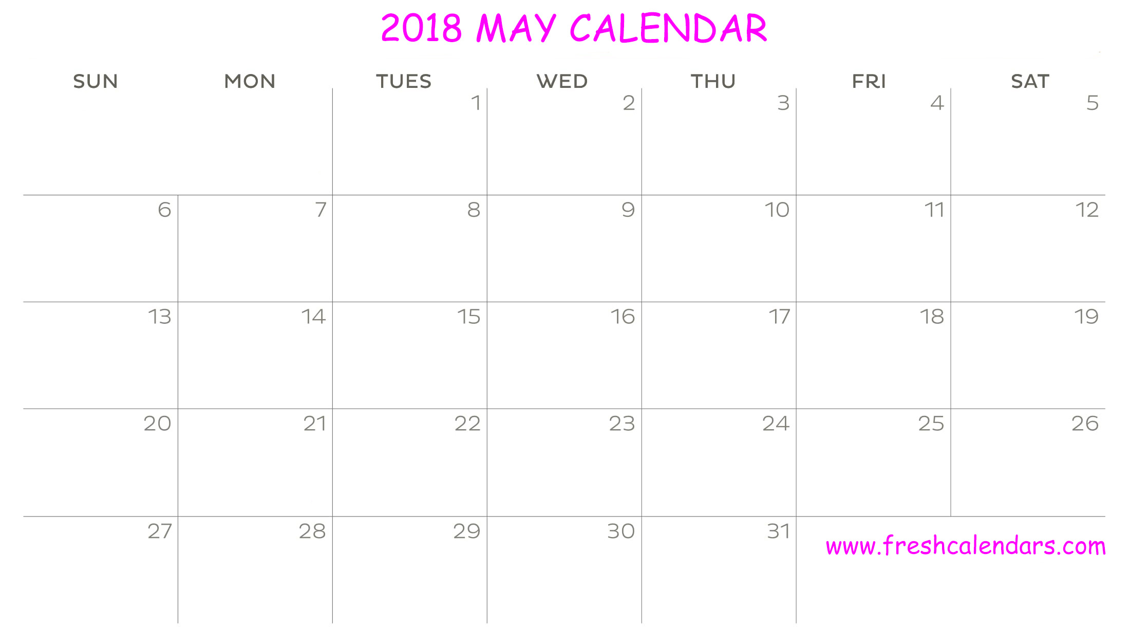 New Design Calendar of May 2018
