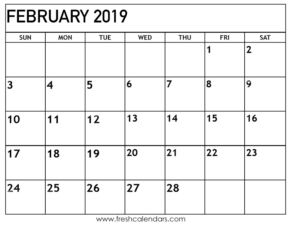 Professional February 2019 Calendar