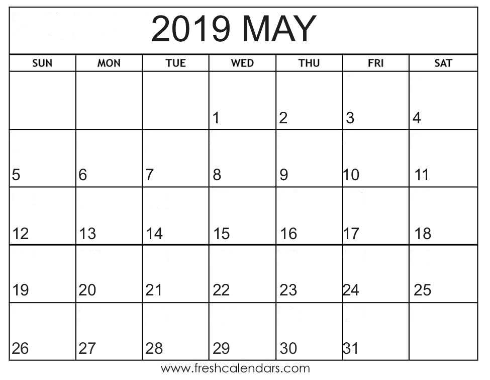 2019 May Calendars