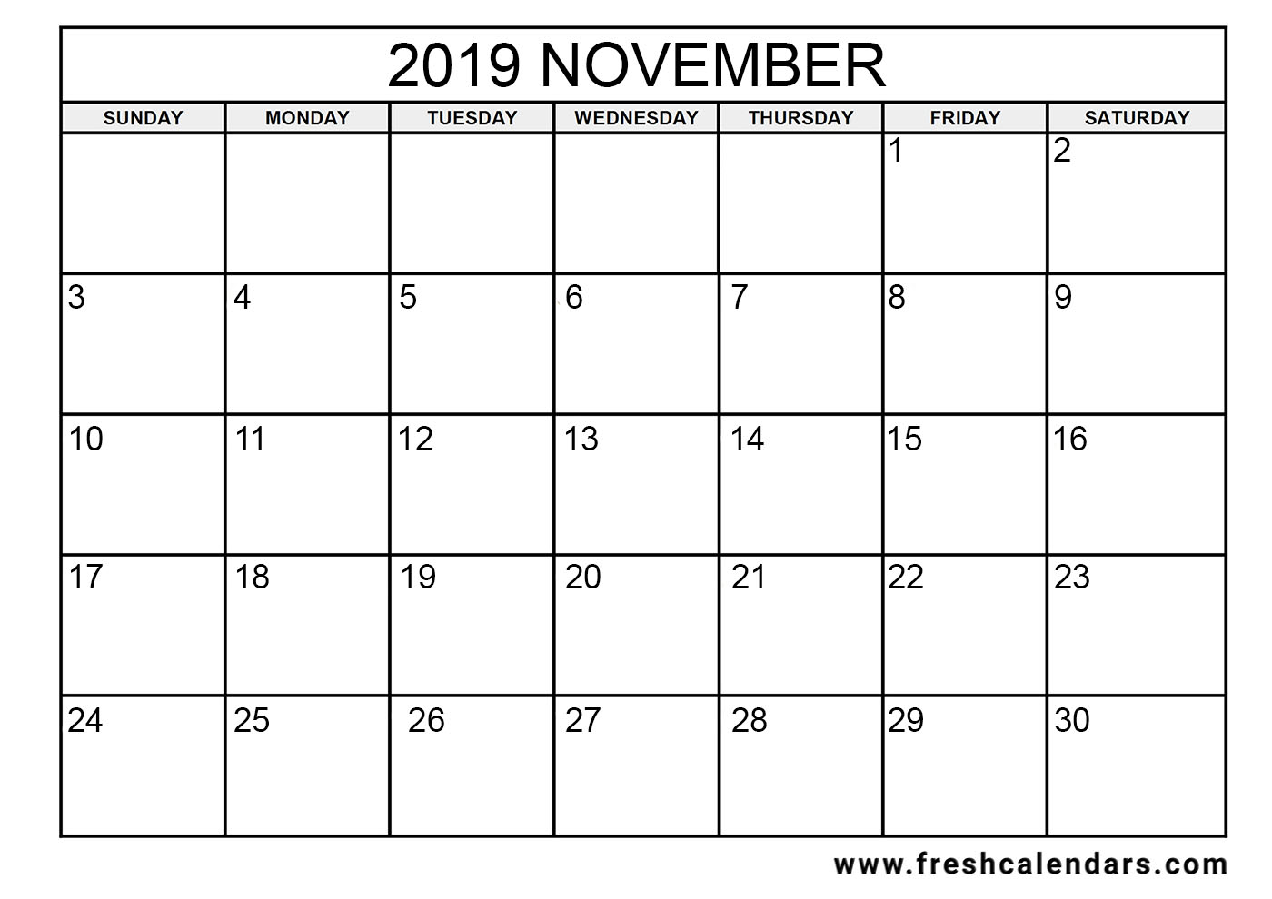 November 2019 Printable
