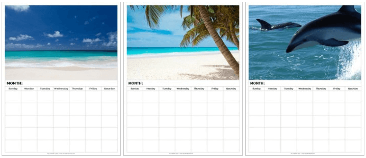 Printable Blank Calendar Templates