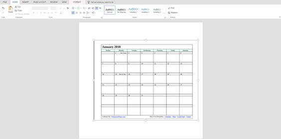 15 Best January 2018 Calendar Printable Templates